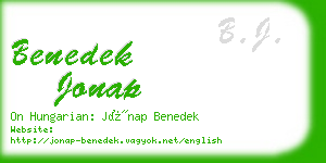 benedek jonap business card